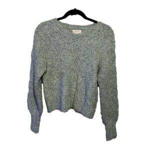 If It Were Me Gray Fuzzy Heathered Sweater